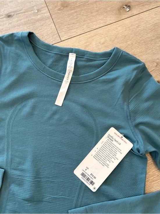NWT Lululemon Swiftly Tech LS *Breeze Silverescent Size  6 Persian Green 4 Way - Picture 10 of 13